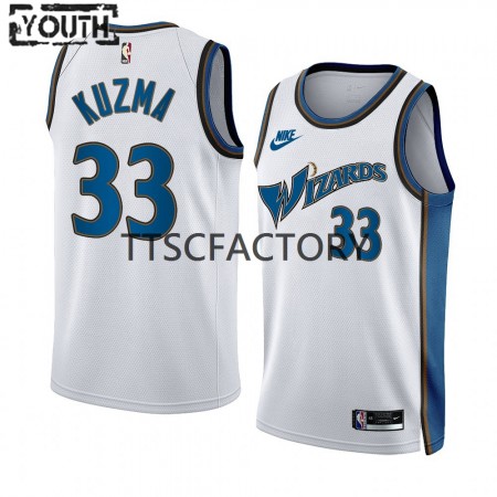 Kinder NBA Washington Wizards Trikot Kyle Kuzma 33 Nike 2022-23 Classic Edition Weiß Swingman